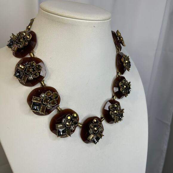 J.Crew J Crew statement necklace gold tone burnished signed costume jewelry - Picture 3 of 16